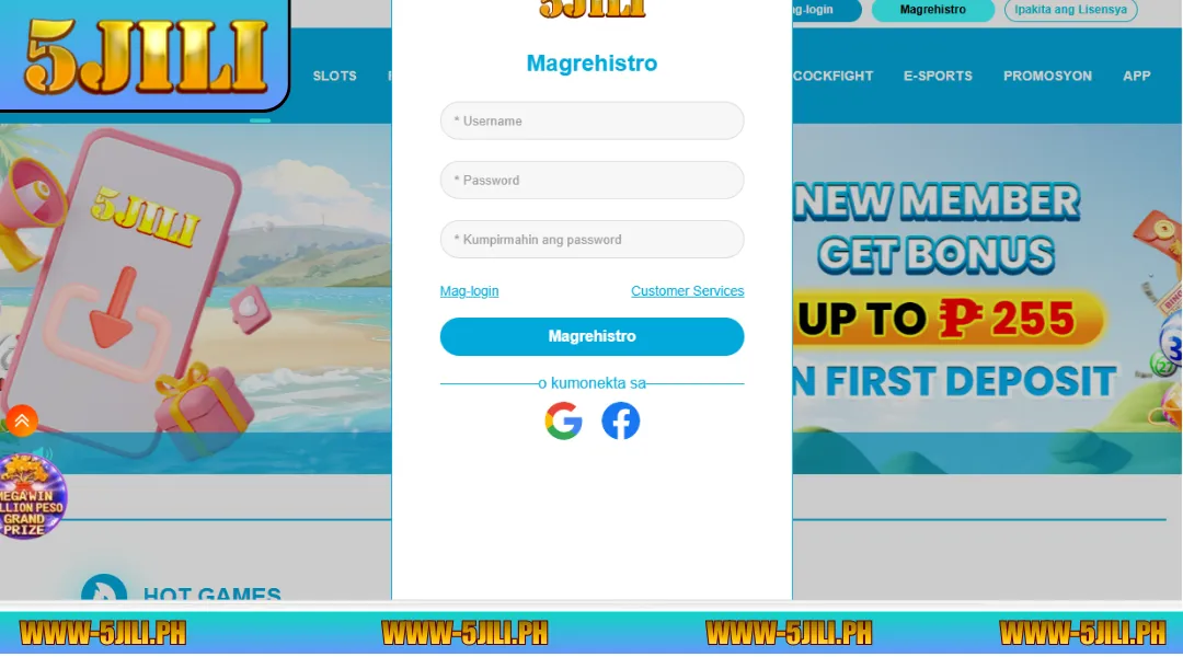 Fill in the information on the 5JILI registration form